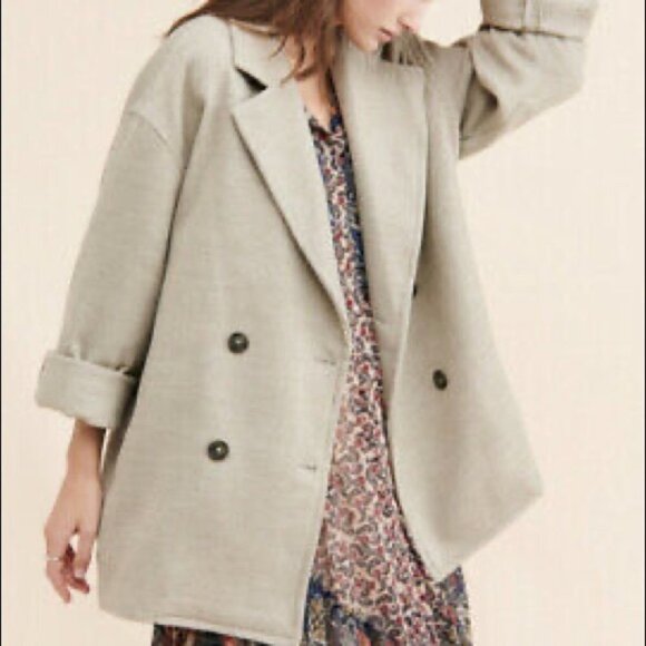 Free People Hannah Slouchy Blazer Coat Oregano XS - Picture 9 of 9